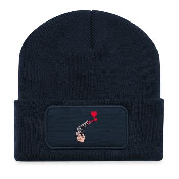 gunshot hearts - Beanie recyclé à patch - bleu marine - Devant