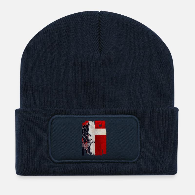 Wikinger Wolf Dänemark - Recycelte Patch Beanie - French Navy