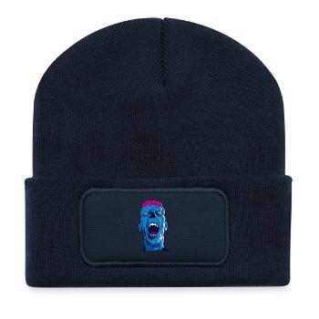 Zombie hurlant - Beanie recyclé à patch - bleu marine - Devant