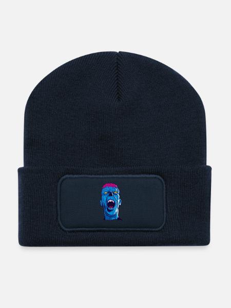 Screaming Zombie - Recycelte Patch Beanie - French Navy