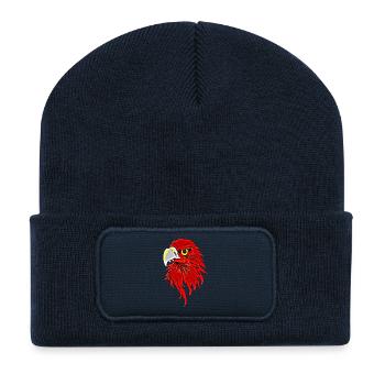 Oiseau de proie - Beanie recyclé à patch - bleu marine - Devant