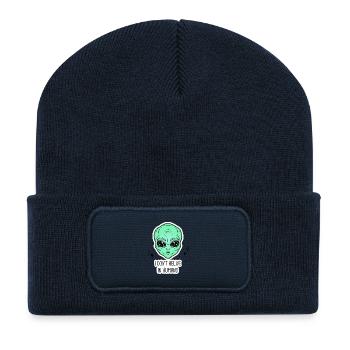 Ich glaube nicht an Menschen - Recycelte Patch Beanie - French Navy - Vorne