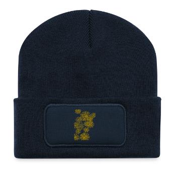 abstraktes Muster Bakterien - Recycelte Patch Beanie - French Navy - Vorne