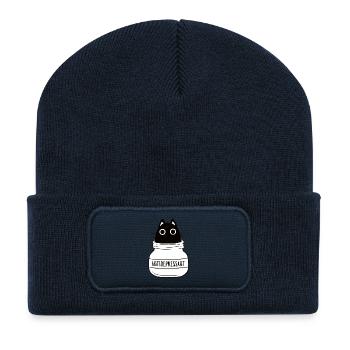Antidepressant Cat - Recycelte Patch Beanie - French Navy - Vorne