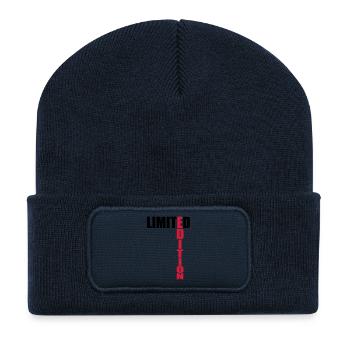Limited Edition Text Logo - Recycled Patch Beanie - french navy - Front