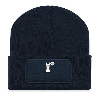 Hello Lama - Recycled Patch Beanie - french navy - Front