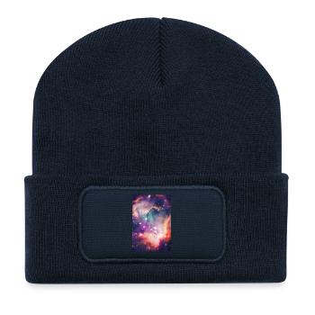 Space Galaxy Design / macro universe - Handycase - Beanie recyclé à patch - bleu marine - Devant