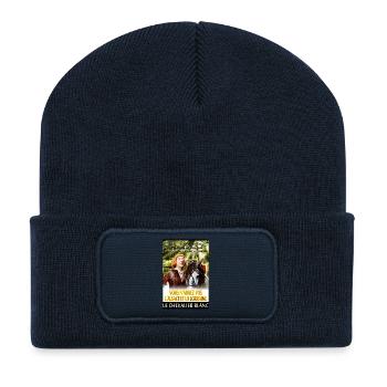 vous n'aurez pas l'alsace et la lorraine coluche - Beanie recyclé à patch - bleu marine - Devant