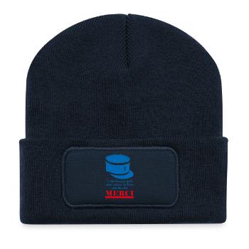 Victimes du Devoir Gendarmes Merci - Beanie recyclé à patch - bleu marine - Devant