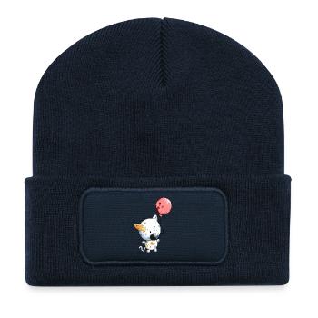 Cat with balloon - Recycled Patch Beanie - french navy - Front