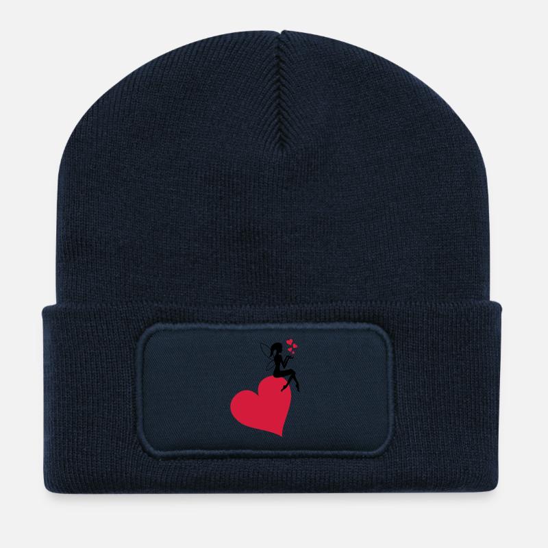 fee_herz_liebe - Recycelte Patch Beanie - French Navy