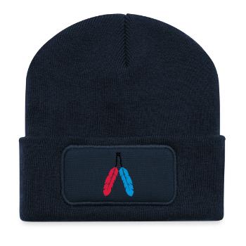 federn_002 - Recycelte Patch Beanie - French Navy - Vorne