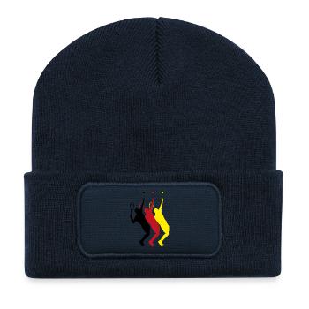 Tennis players taking out the ball - Recycled Patch Beanie - french navy - Front