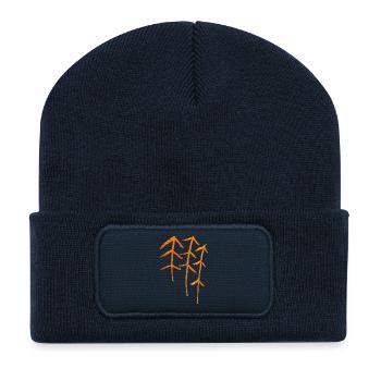 Tannen Runen / Wald Symbol - Recycelte Patch Beanie - French Navy - Vorne