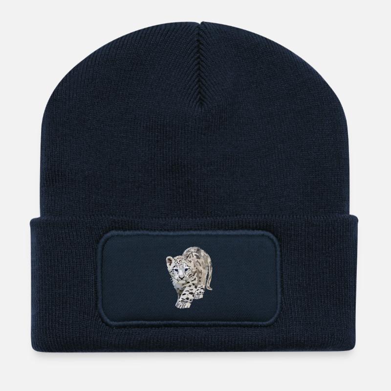 Sia, der Schneeleopard - Recycelte Patch Beanie - French Navy