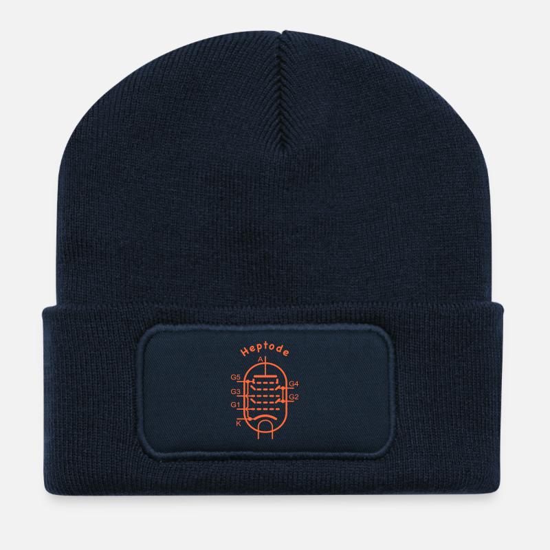 Vacuum Tube Symbol Heptode - Recycled Patch Beanie - french navy