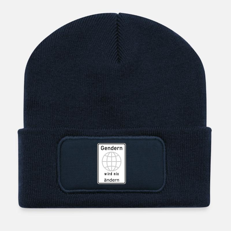 Gendern wird nix ändern - Recycelte Patch Beanie - French Navy