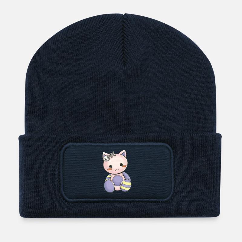 Mangas - Beanie recyclé à patch - bleu marine