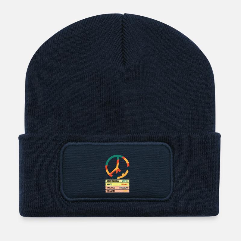 United Land Peace and Freedom - Recycled Patch Beanie - french navy