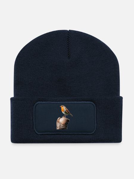 Rotkehlchen - Recycelte Patch Beanie - French Navy
