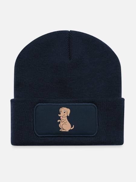 Hund Hunde - Recycelte Patch Beanie - French Navy