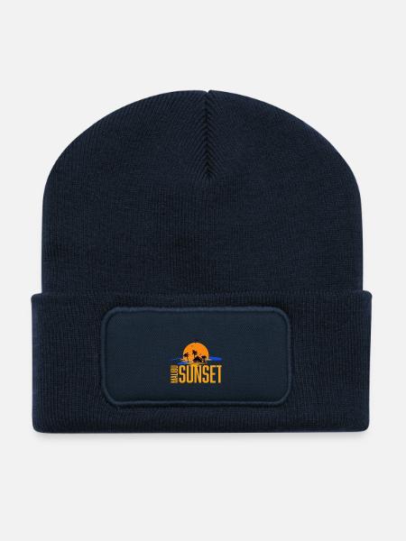 Malibu Sunset | Malibu Sonnenuntergang - Recycelte Patch Beanie - French Navy