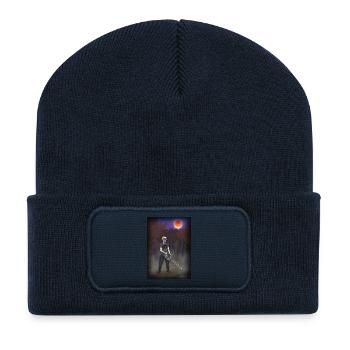 Forest worker, forester, chainsaw, full moon - Recycled Patch Beanie - french navy - Front