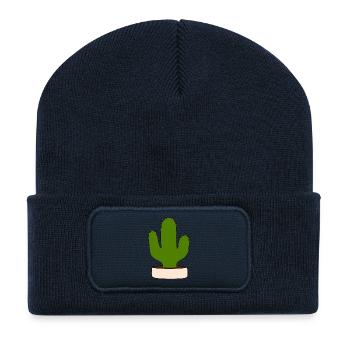 Cactus, cacti, succulents, plant - Recycled Patch Beanie - french navy - Front