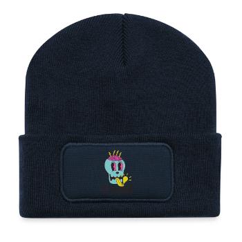 Utilisez votre cerveau - Beanie recyclé à patch - bleu marine - Devant
