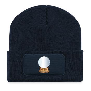 Boule à neige nostalgique vide à étiqueter - Beanie recyclé à patch - bleu marine - Devant