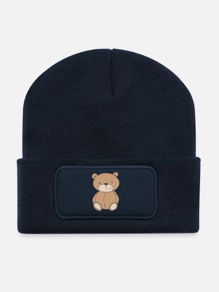 bär cute - Recycelte Patch Beanie - French Navy
