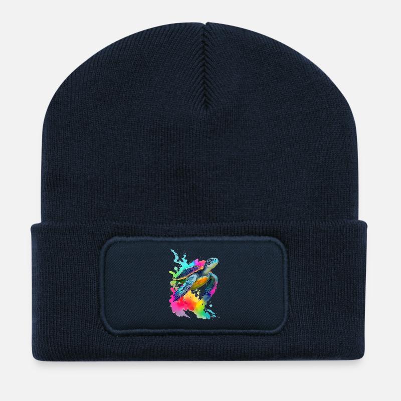 Meeresschildkröte - Recycelte Patch Beanie - French Navy