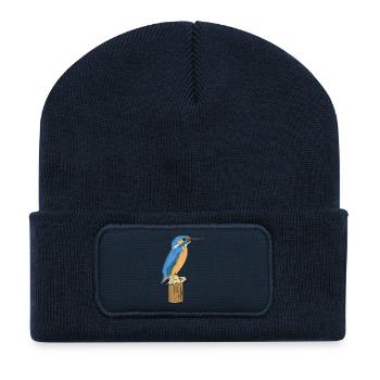Eisvogel Vogel - Recycelte Patch Beanie - French Navy - Vorne