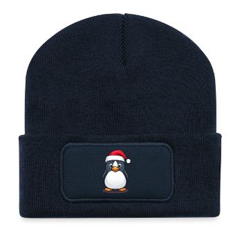Santa Claus Penguin - Recycled Patch Beanie - french navy - Front