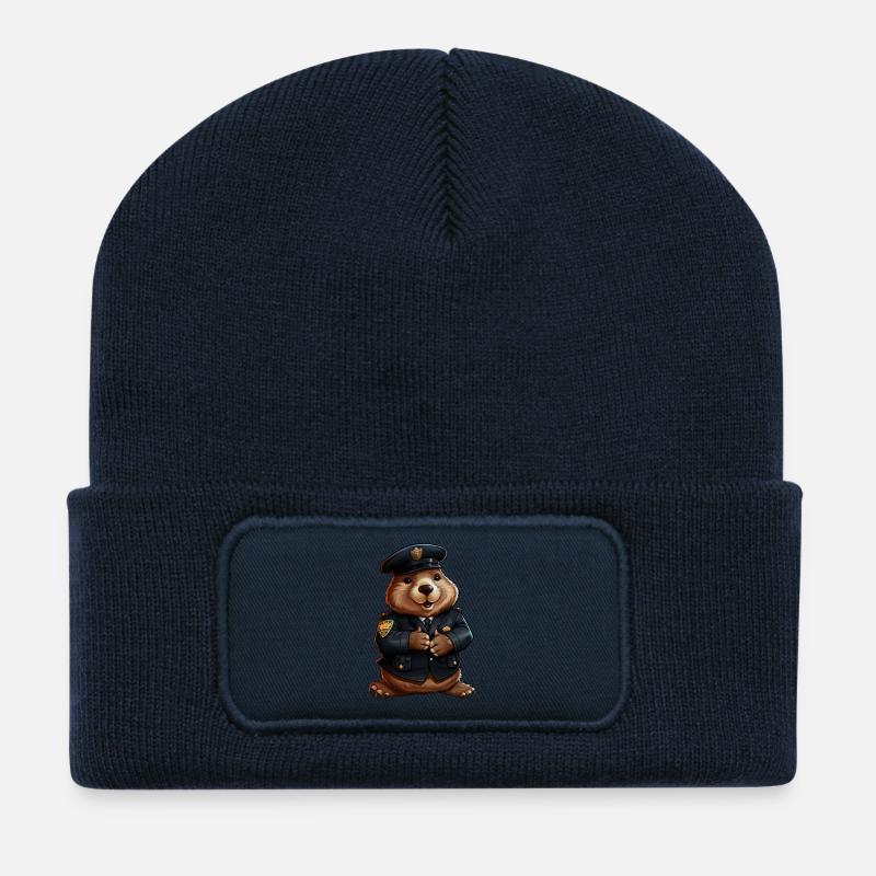 Biber Polizei - Recycelte Patch Beanie - French Navy