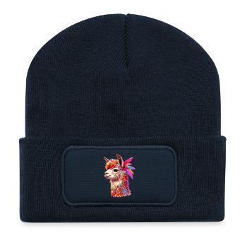 Alpaka - Recycelte Patch Beanie - French Navy - Vorne