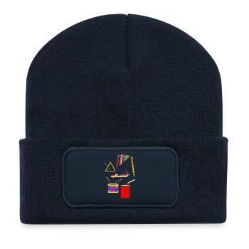 Instruments de musique pour tout-petits - Beanie recyclé à patch - bleu marine - Devant