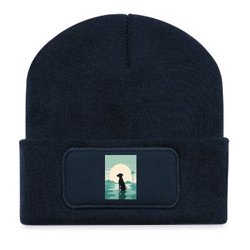 dog by the water - Recycled Patch Beanie - french navy - Front
