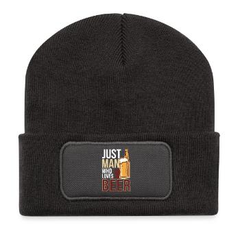 Just Man Who Loves Beer - Recycelte Patch Beanie - Dunkelgrau - Vorne