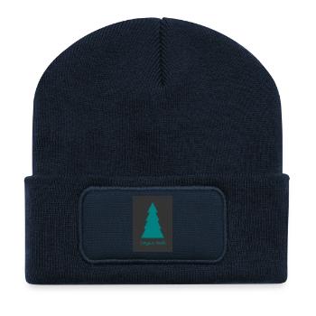 NOËL. MERRY CHRISTMAS. SAPIN. BONNE ANNEE - Beanie recyclé à patch - bleu marine - Devant