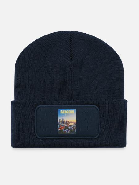 Bangkok City Thailand - Recycelte Patch Beanie - French Navy
