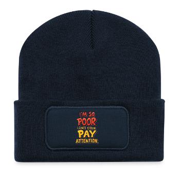 So Poor - Recycled Patch Beanie - french navy - Front
