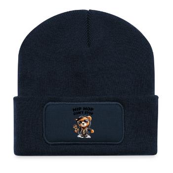 Teddy Bear Rappeur Hip Hop - Beanie recyclé à patch - bleu marine - Devant