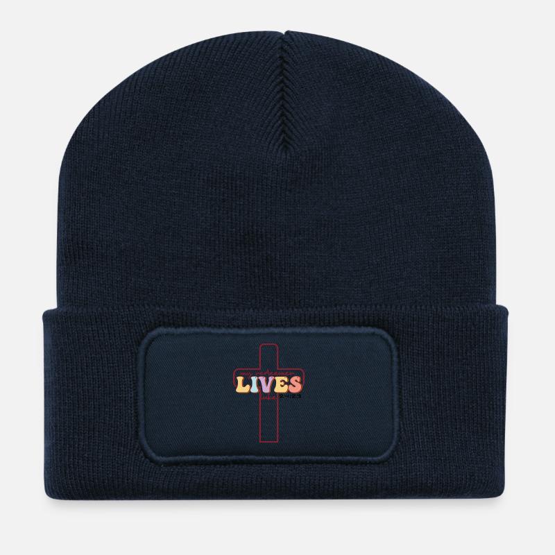 My Redeemer lives - Recycled Patch Beanie - french navy