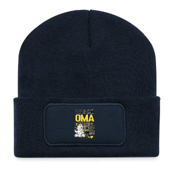 Was bei Oma passiert bleibt bei Oma Baby Design - Recycelte Patch Beanie - French Navy - Vorne