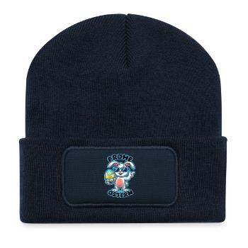 osterhase sonnenbrille frohe ostern - Recycelte Patch Beanie - French Navy - Vorne