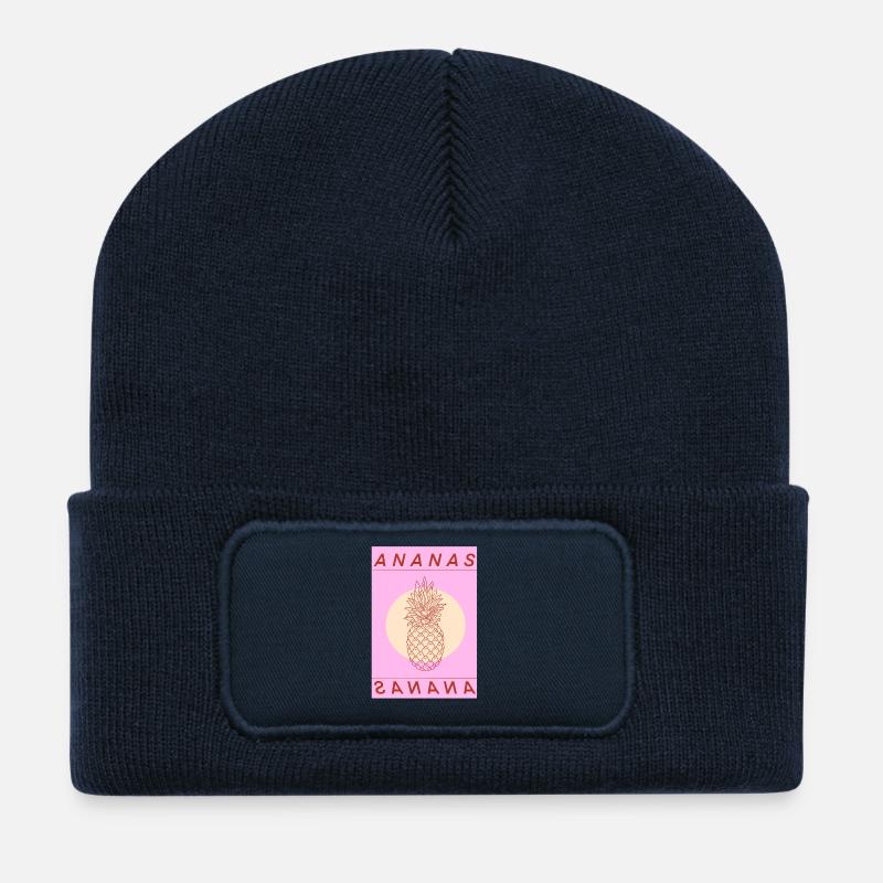 Ananas 3 - Beanie recyclé à patch - bleu marine