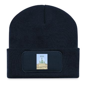 Berlin, Allemagne - Beanie recyclé à patch - bleu marine - Devant