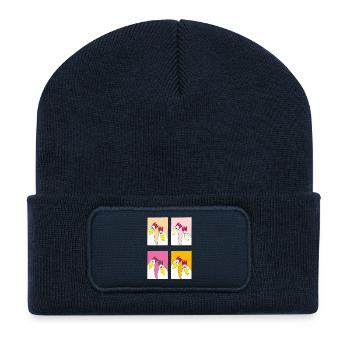 Funny Chickens Popart - Recycled Patch Beanie - french navy - Front