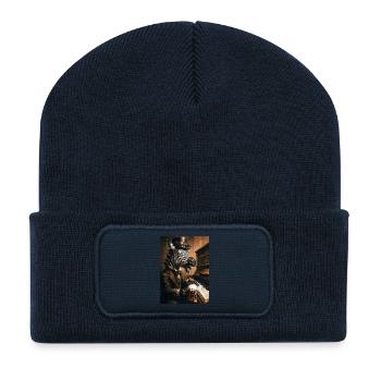 Zebra Pianist - Recycled Patch Beanie - french navy - Front